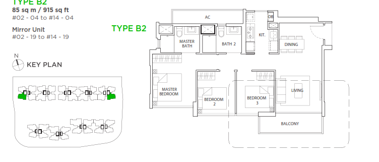 the vales ec executive condo floorplan 3 br